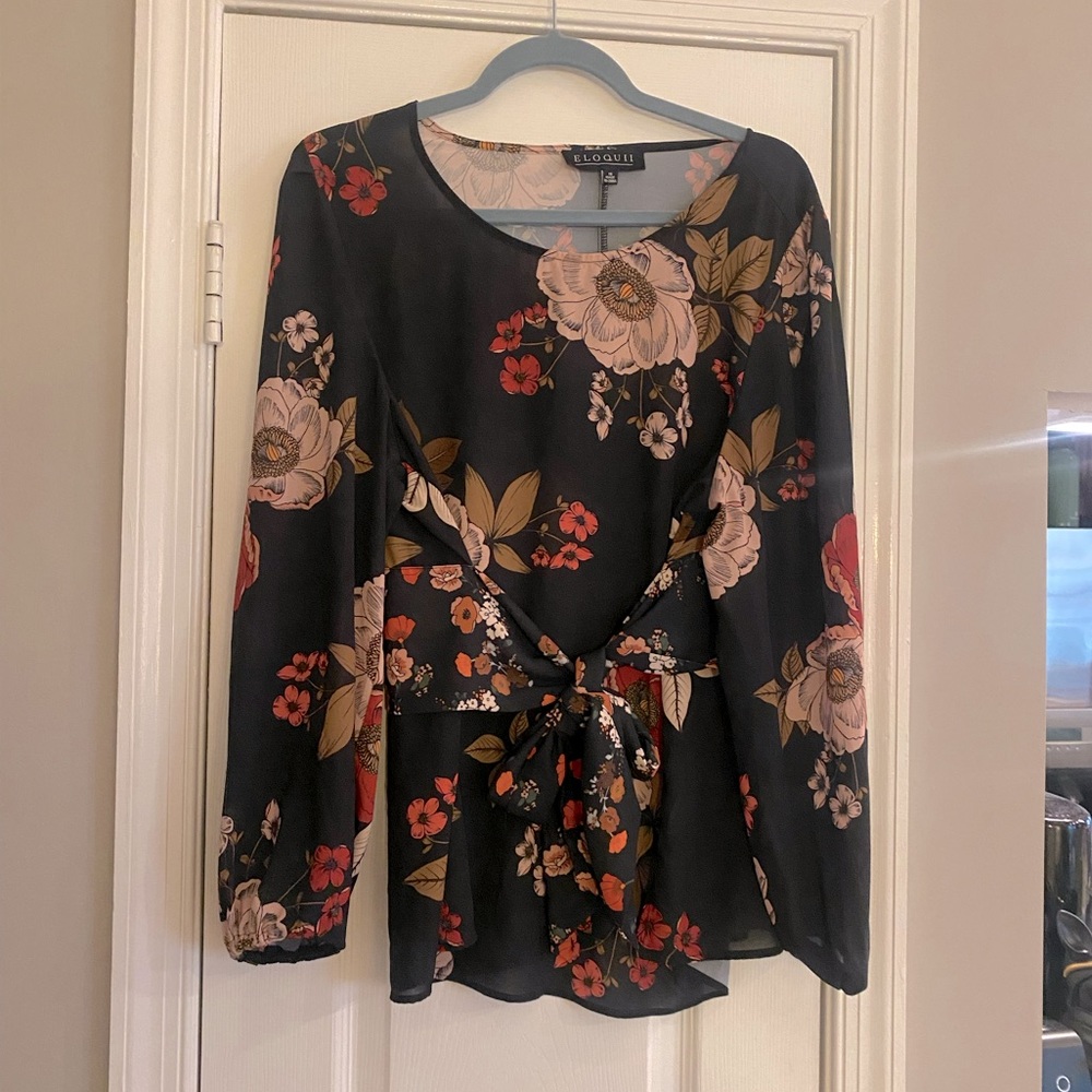 Eloquii fall floral tie top